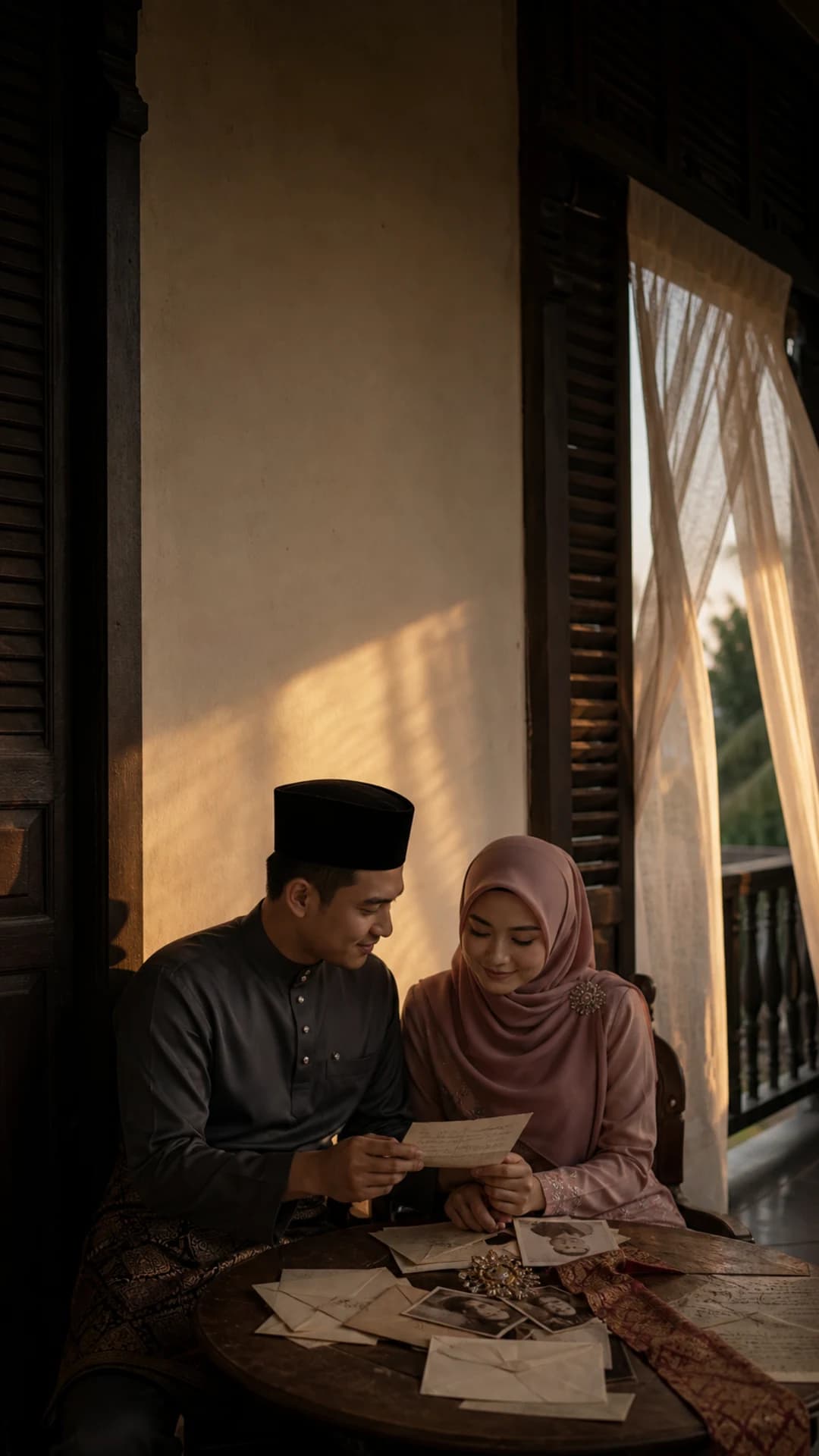 Pratonton templat kad kahwin digital Surat Senja
